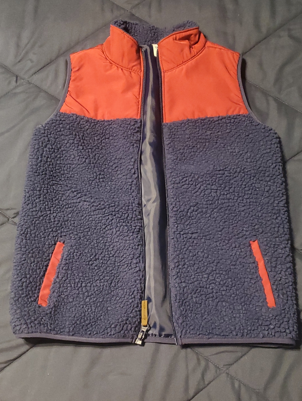 Carter's Navy Sherpa Vest with Red Accents